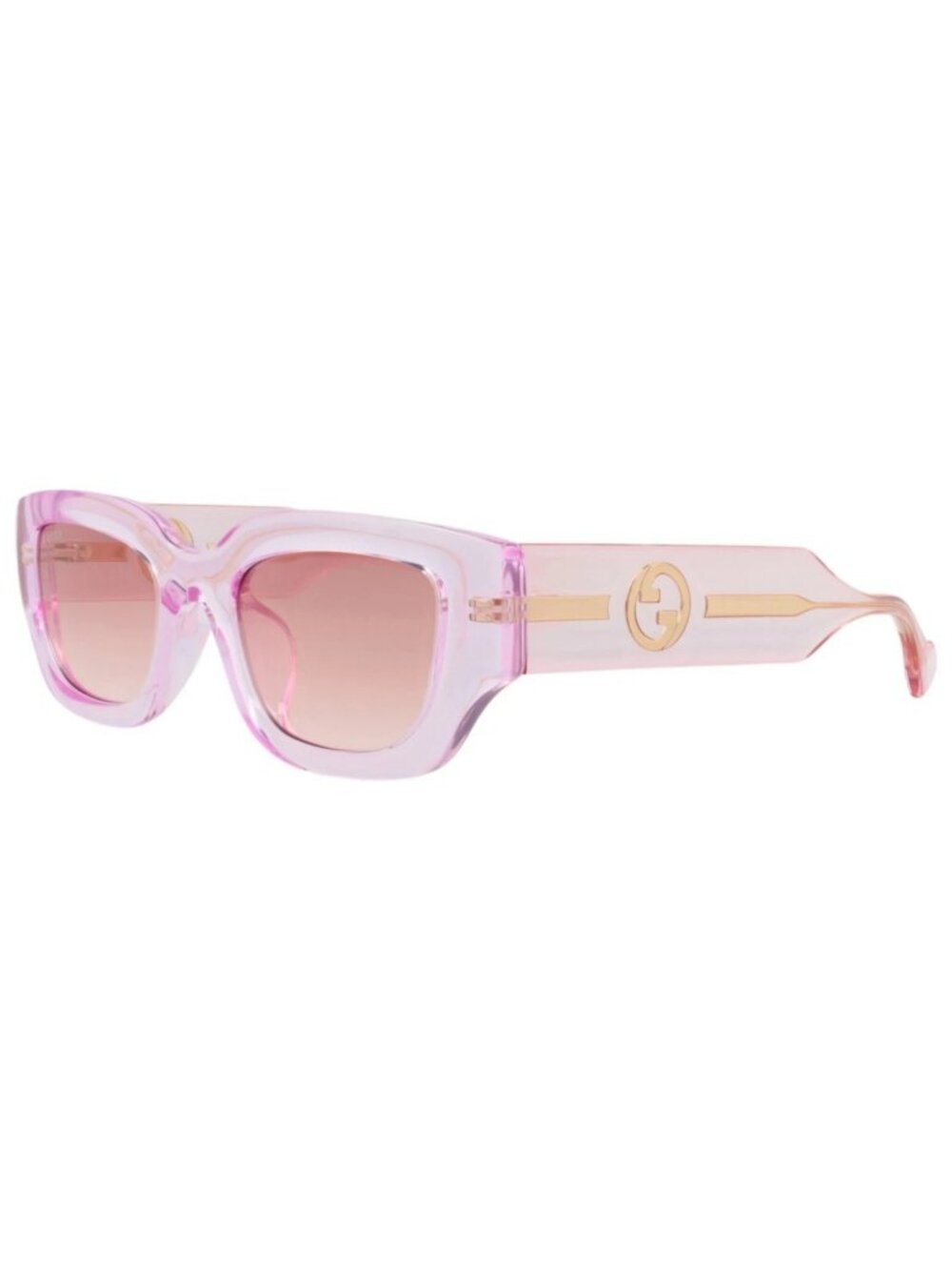 New Gucci Women's Sunglasses Cat Eye Injection Frame Pink Pink Red